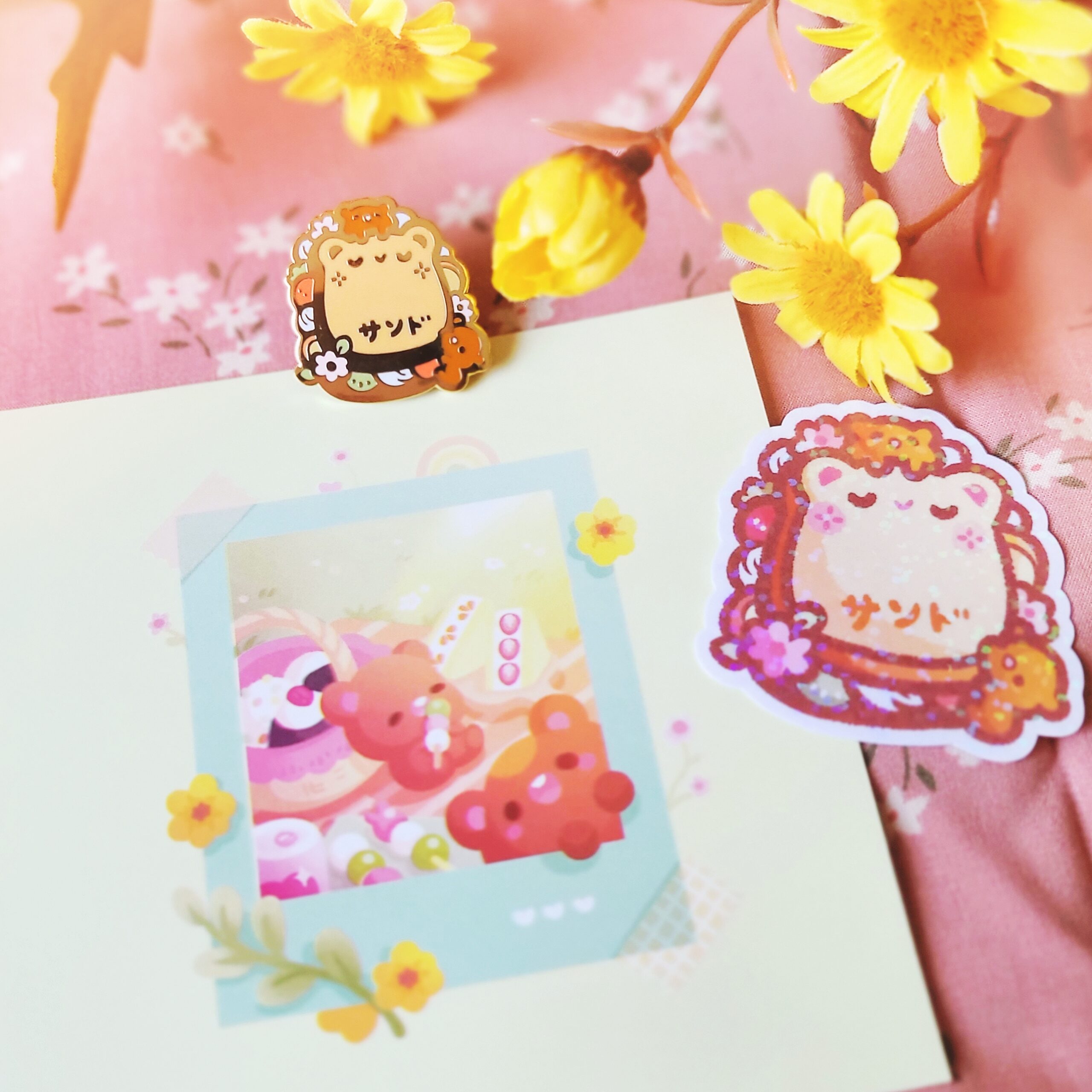Daydreamers Enamel Pin: Teddybear Sando - Image 2